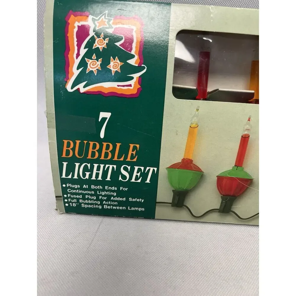 VTG Bubbling Lights Christmas Tree Holiday Decorative - 7 light set